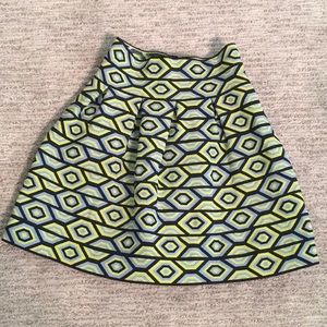 Pleated print skirt